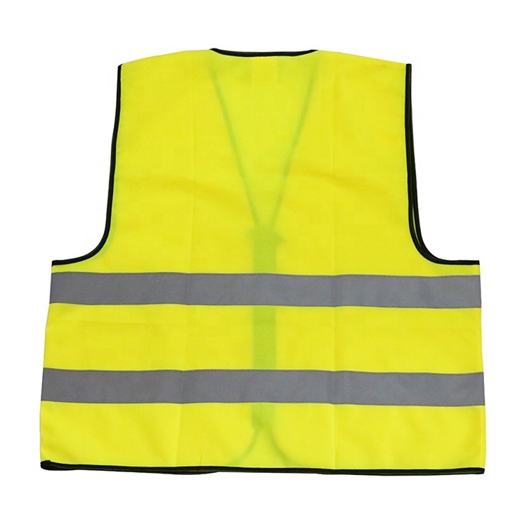 Customized logo 100% Polyester security guard high visibility reflective vest front zipper cheap safety vest