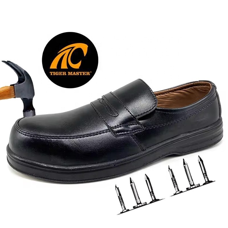 Oil water resistant anti slip microfiber leather metal free composite toe prevent puncture executive formal safety shoes