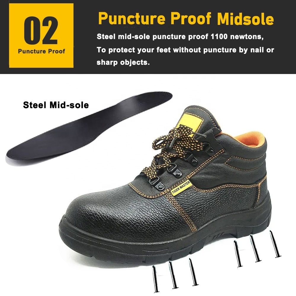 Best-selling oil slip resistant work shoes cheap leather steel toe prevent puncture industrial safety shoes for men