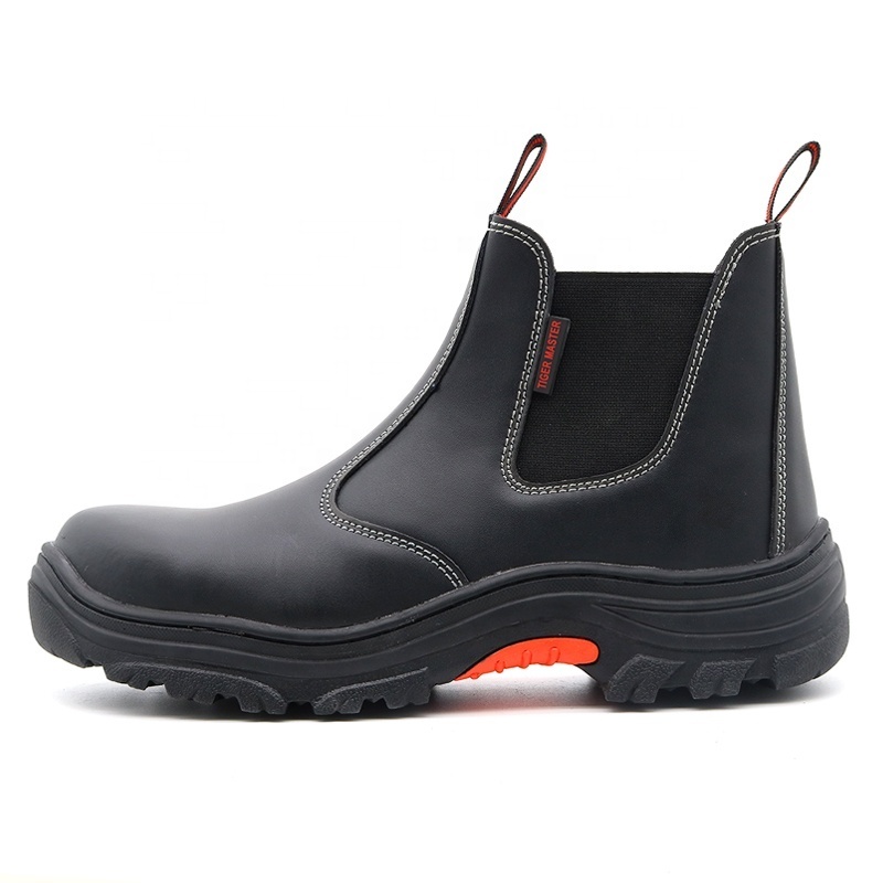 Heat resistance oil acid resistant rubber sole puncture proof composite toe safety shoes work boots without laces