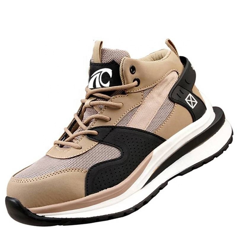 Tiger master non slip oil resistant PU sole fashionable prevent puncture steel toe sneakers safety shoes for men