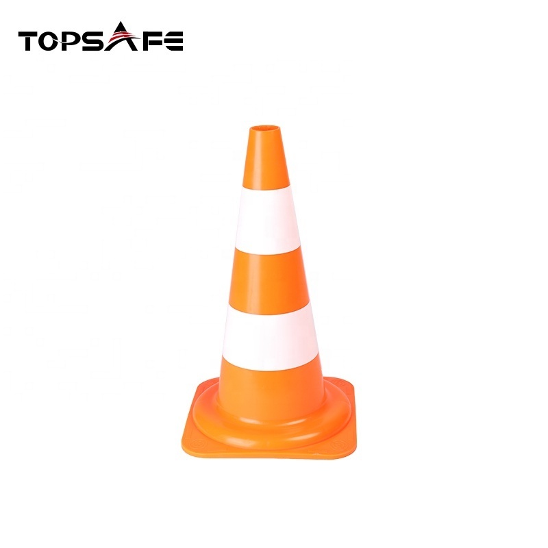 One-piece fluorescent orange PE/PP standard traffic road cone for Eupore Market