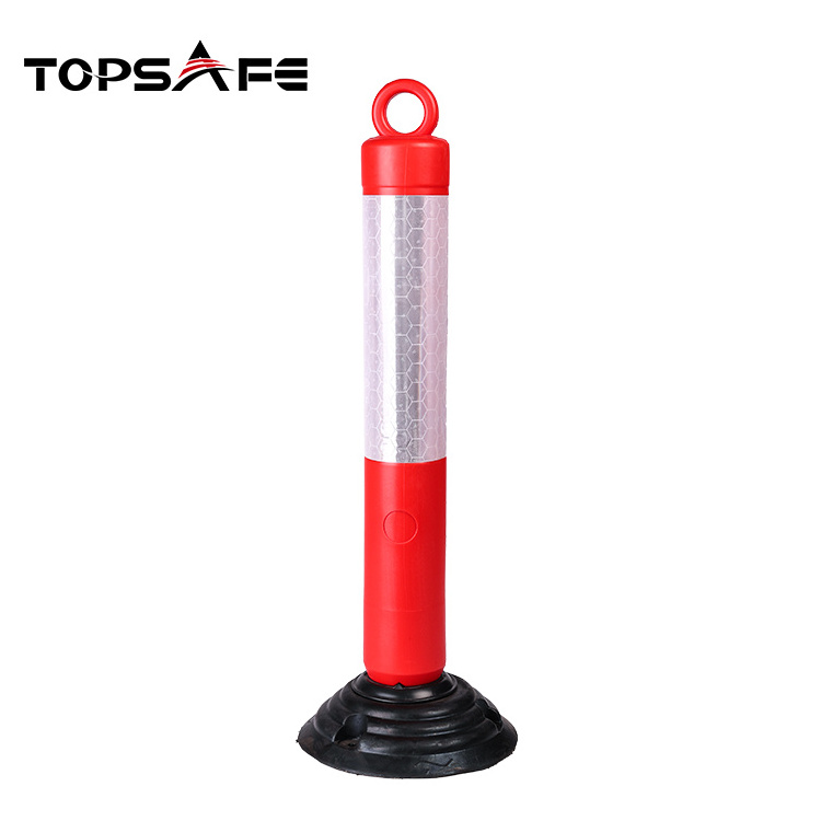 Professional construction divider plastic traffic pole road divider safety flexible post delineator warning post