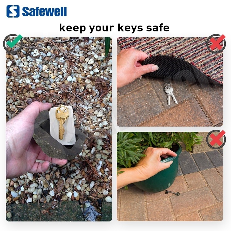 Safewell Stone Rock Key Safe Hide A Spare Key Rock Key Hider For Outdoor Garden Or Yard