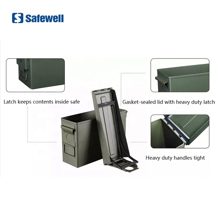 Safewell Long Term Ammo Storage 50 Cal Metal Ammo Can Case 9 MM Ammo Box