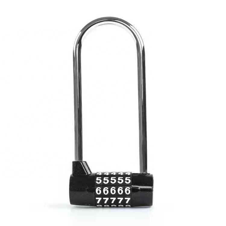 Safewell 4.6 Inch Long Shackle 5 Digit Horizontal Combination Padlock Safety Lock for Toolbox Closet & Gym Locker (Black)