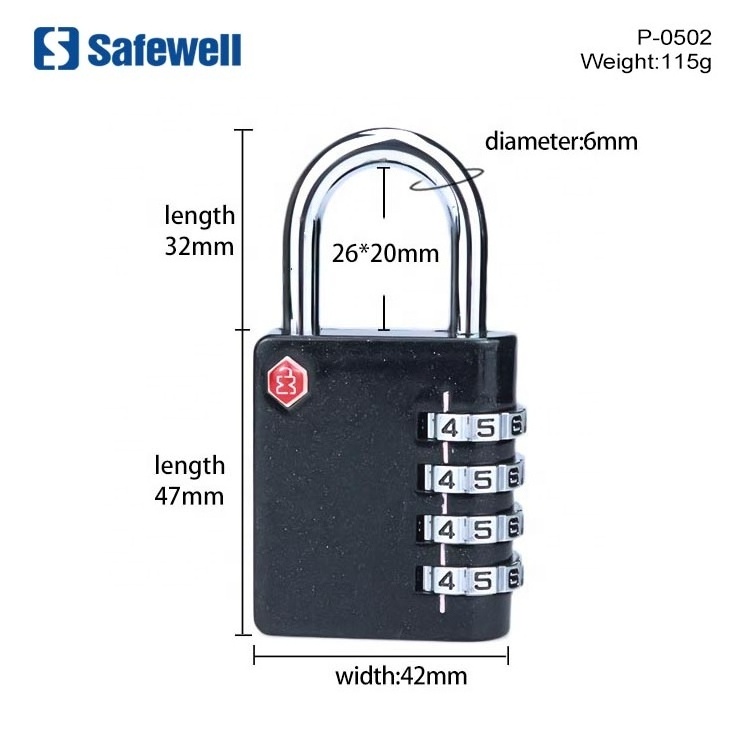 TSA Luggage digital combination lock Security padlocks 4 Digital Combination lock for Gym, Sports, School & Employee Locker,