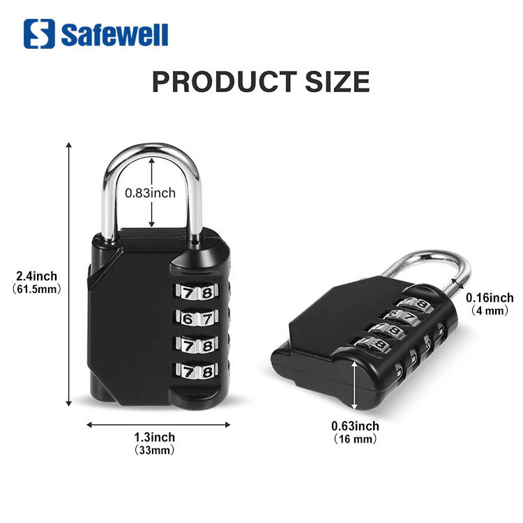 Digital Combination  Lock Security Locks  Waterproof and Heavy Duty  Combination Padlocks for School Locker lock (black)