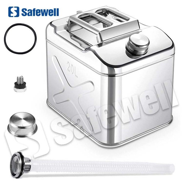 SWJC-23 5 Gallon Stainless Fuel Container 20L Stainless Steel Jerry Can With Spout