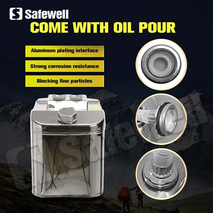 SWJC-27 40L Fuel Stainless Jerry Can 10 Gallon Big Jerry Can For Transporting Gasoline With Screw Top