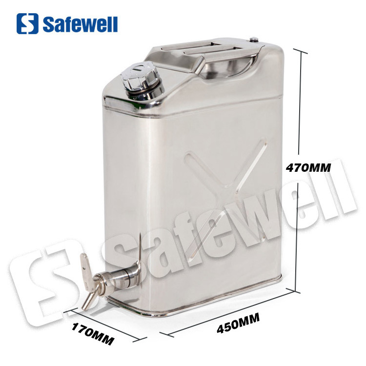 SWJC-43 Stainless Steel Jerry Can With Spout Jerry Can Dosing Tap