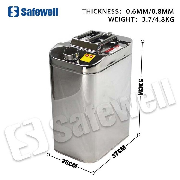 SWJC-27 40L Fuel Stainless Jerry Can 10 Gallon Big Jerry Can For Transporting Gasoline With Screw Top