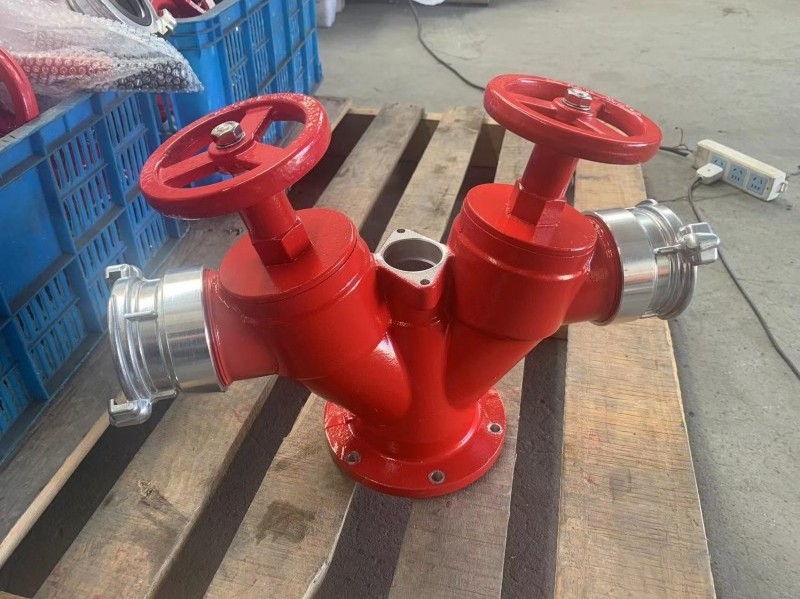 65mm 2 Way Breeching Inlet Pillar Fire Hydrant Valve