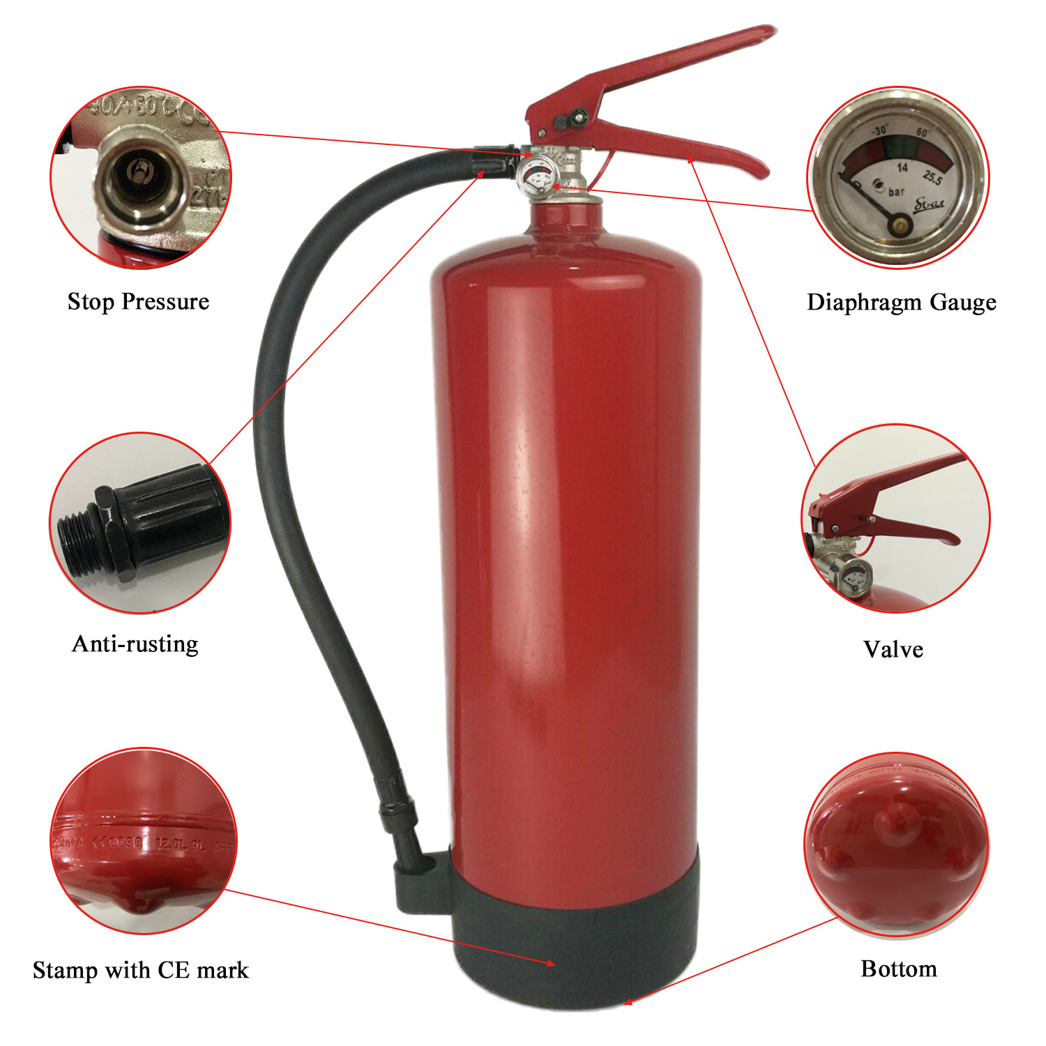 CE 6KG 40% 50% ABC Dry Powder  Fire Extinguisher Extincteur