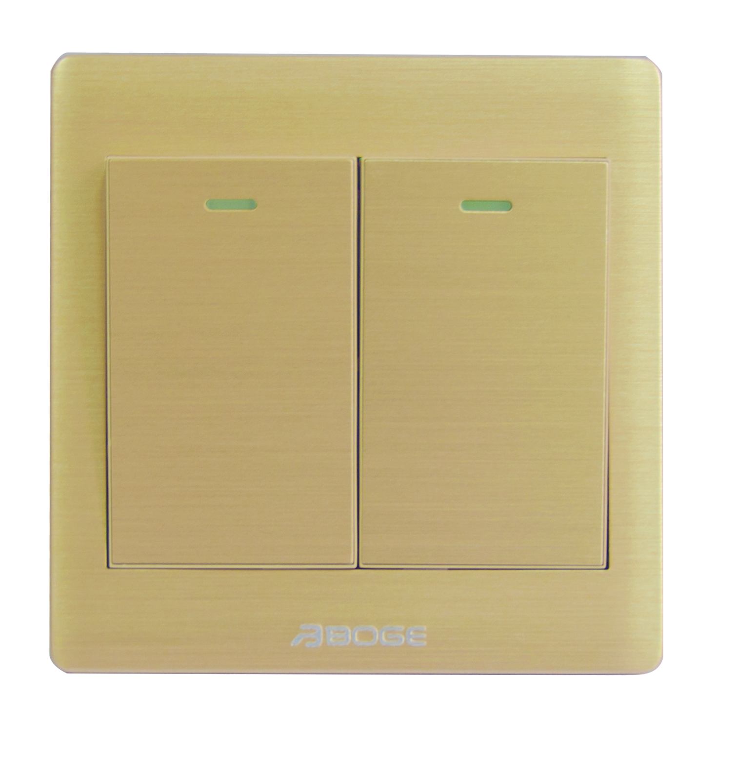 BOGE A7K Serie Aluminum Gold color electrical switch box 2 gang 2 way switch uk