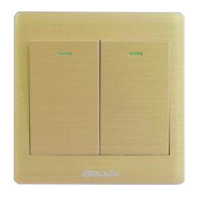 BOGE A7K Serie Aluminum Gold color electrical switch box 2 gang 2 way switch uk