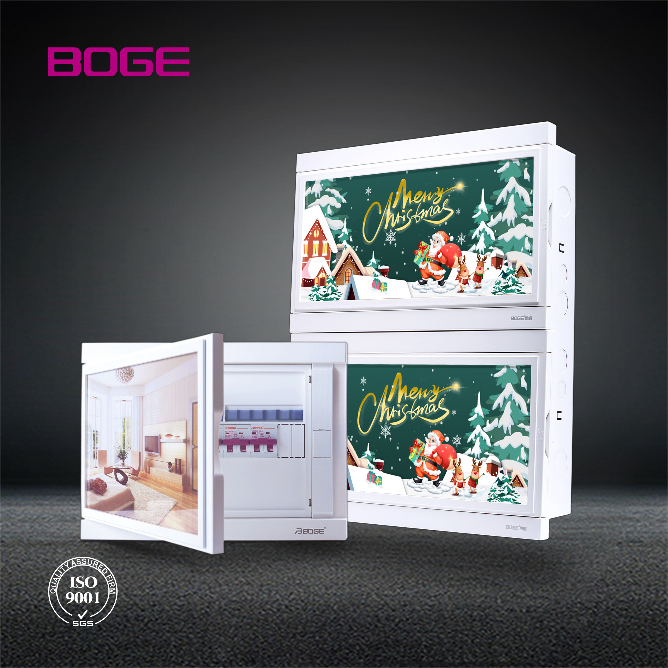 BOGE Ways Consumer Unit  Plastic Metal Base Power MCB Electrical Circuit Breaker Distribution Box Panel Board