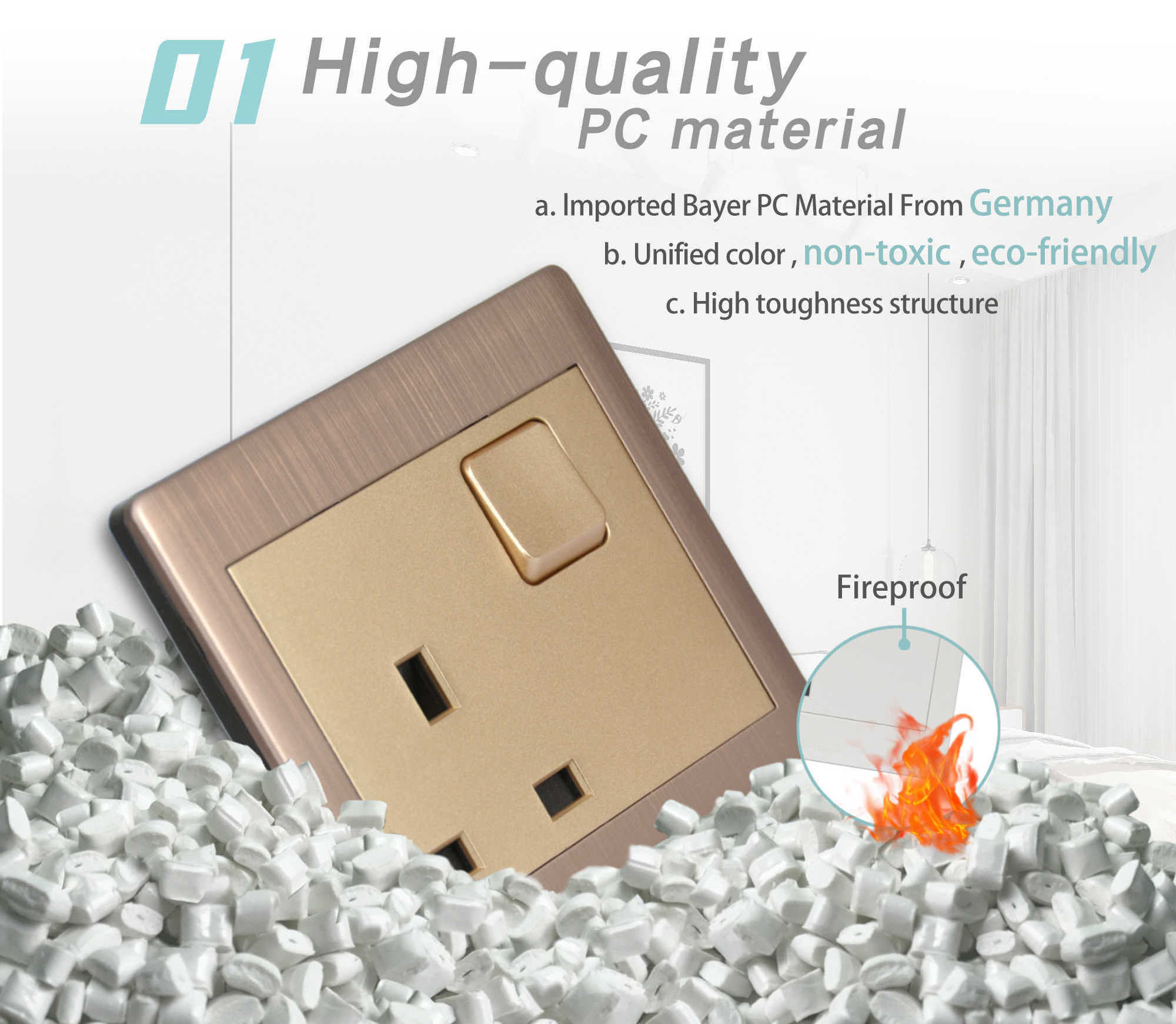 BOGE BS UK standard gang outlet wholesale sockets and switches electrical