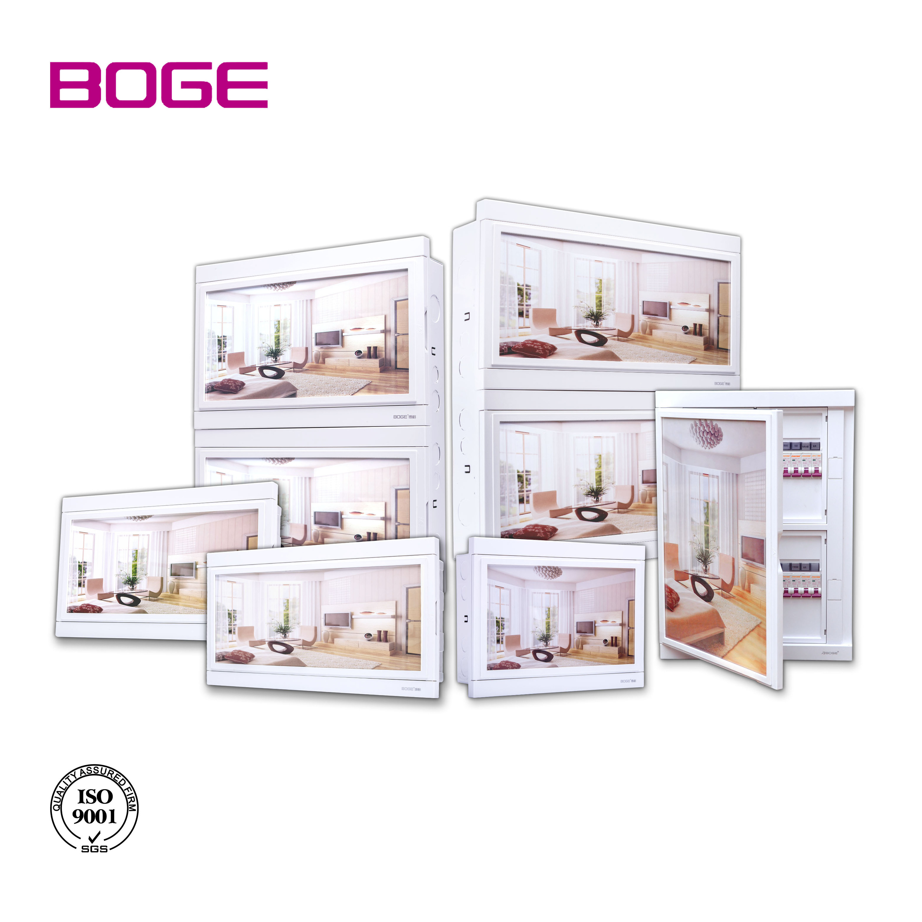 BOGE Ways Consumer Unit  Plastic Metal Base Power MCB Electrical Circuit Breaker Distribution Box Panel Board