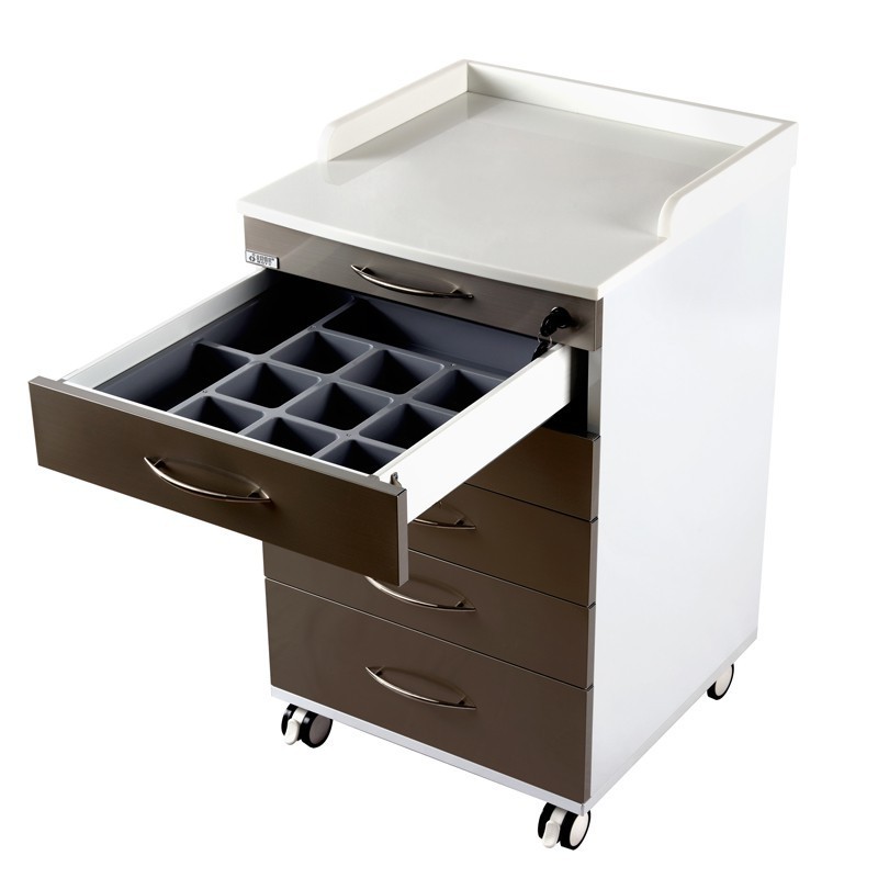 Dental Cabinet Stainless Steel Mobile 5 Drawer Hospital Clinic Dental Cabinet