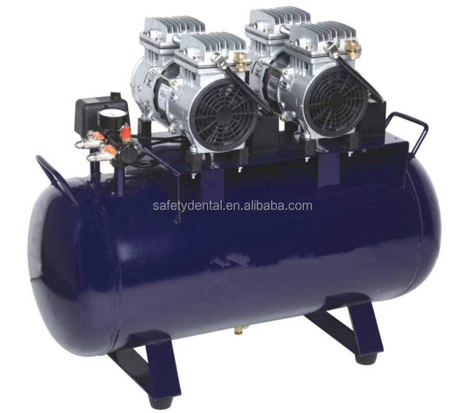 High Quality One for three 70L Dental Oil Free Silent Air Compressor 130L 0.4Mpa