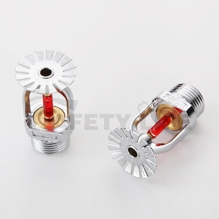 Orange glass bulb types of upright firefighting sprinkler