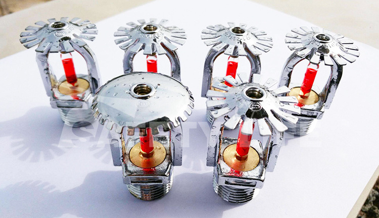 Orange glass bulb types of upright firefighting sprinkler