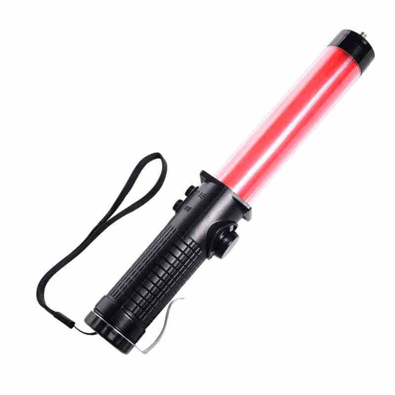 Magnetic led red color marshalling wand with safety hammer traffic flashing batons wholesale manufacturer