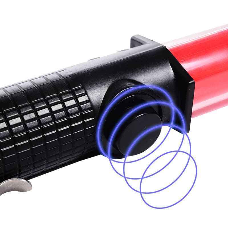 Magnetic led red color marshalling wand with safety hammer traffic flashing batons wholesale manufacturer