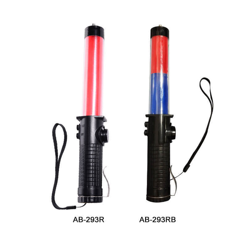 Magnetic led red color marshalling wand with safety hammer traffic flashing batons wholesale manufacturer