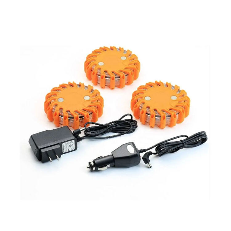 6 Pack Disc Rechargeable Emergency Safety Flare Waterproof Flashing LED Road Flares