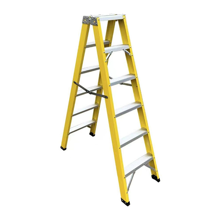 FRP Insulated Electrician Ladder Fiberglass Frame Double Side Ladder Folding Engineering