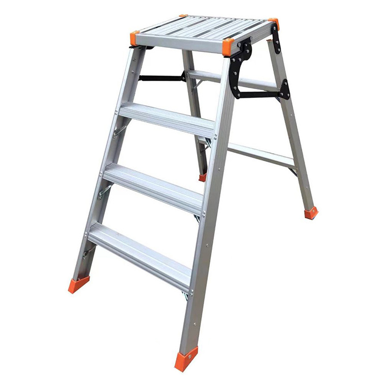 Factory Hot Sale Model Multipurpose Aluminium Work Platform Widen Platform Safe Warehouse Aluminium Ladder