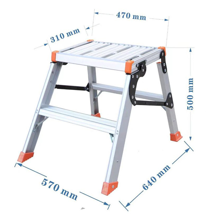 Factory Hot Sale Model Multipurpose Aluminium Work Platform Widen Platform Safe Warehouse Aluminium Ladder