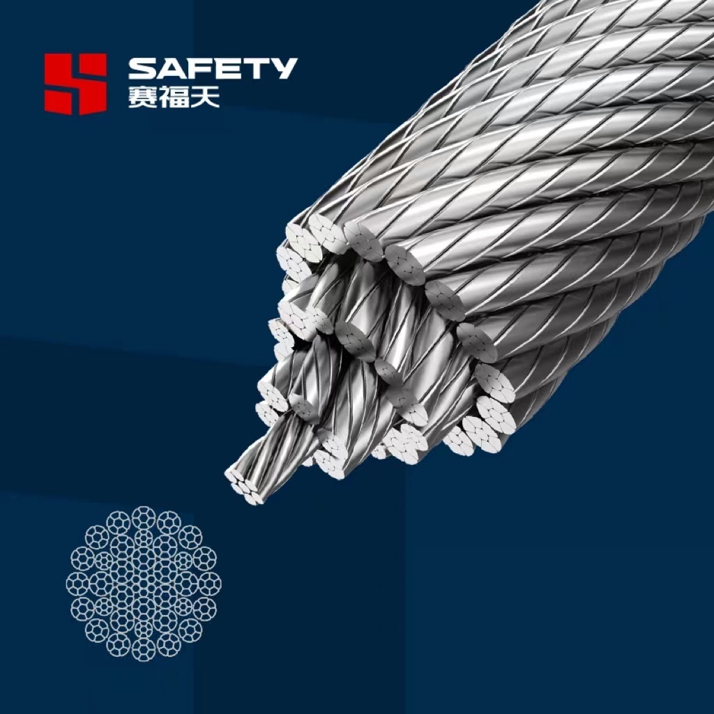 Ungalvanized Crushing Resistant Steel Wire Rope 35W*K7 Iwrc 24mm 25mm 26mm 27mm 28mm 30mm Compacted Strand Lifting Cable for Sal