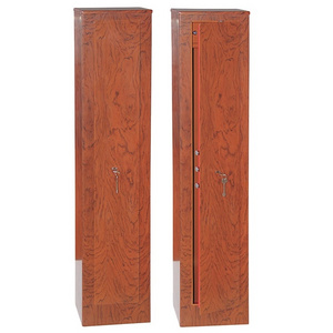 Simple key lock gun safe box stand long gun cabinet with wooden grain