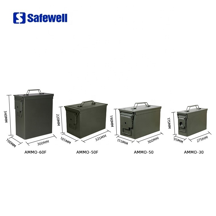 ammo case SafeSafewell Caliber metal box 30 cal Waterproof Metal Tool  ammo case