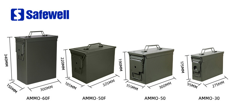 Wholesale 30 50 Cal Metal Printed Water Proof AMMO Boxes M2A1 Steel Ammo Cans 50 Caliber Metal Boxes For Ammo, Model M2A1