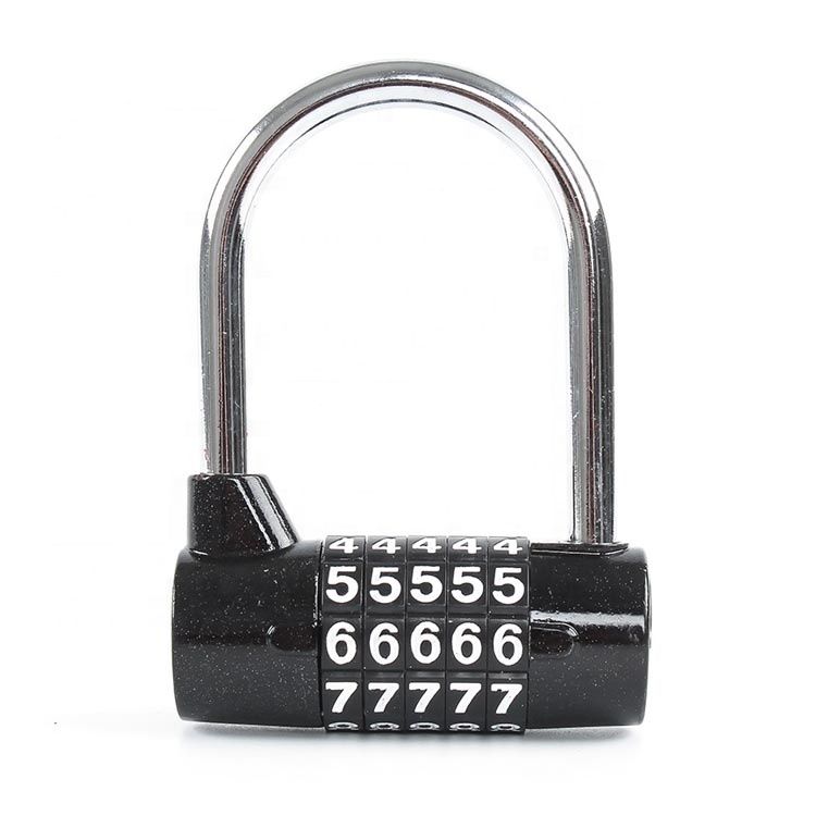 2.5 Inch Shackle 5 Digital Combination Lock Security Padlock Outdoor Waterproof Lock for Locker (Black)