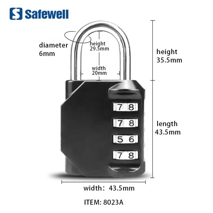 Candado Luggage  Padlock Combination  security Padlock  4 Digital Combination lock Locker Lock(Black,Red,Blue,Sliver)