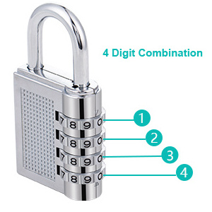 zinc-plated 4 Digital  Combination Lock Security Locks  for School Gym Sports Locker, Toolbox, Hasp Storage Combination padlock