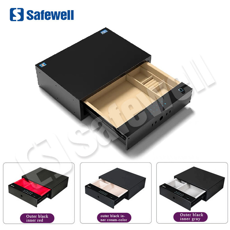 Safewell Custom Fingerprint Lock Hidden Drawer Safe Box Cash Jewelry Safety Drawer Hotel Safe For Wardrobe