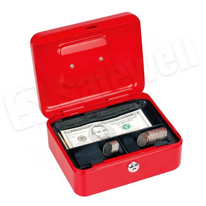 New Anti-theft Portable Cash Safe Box Money Saving Bank Box Metal Cash Box