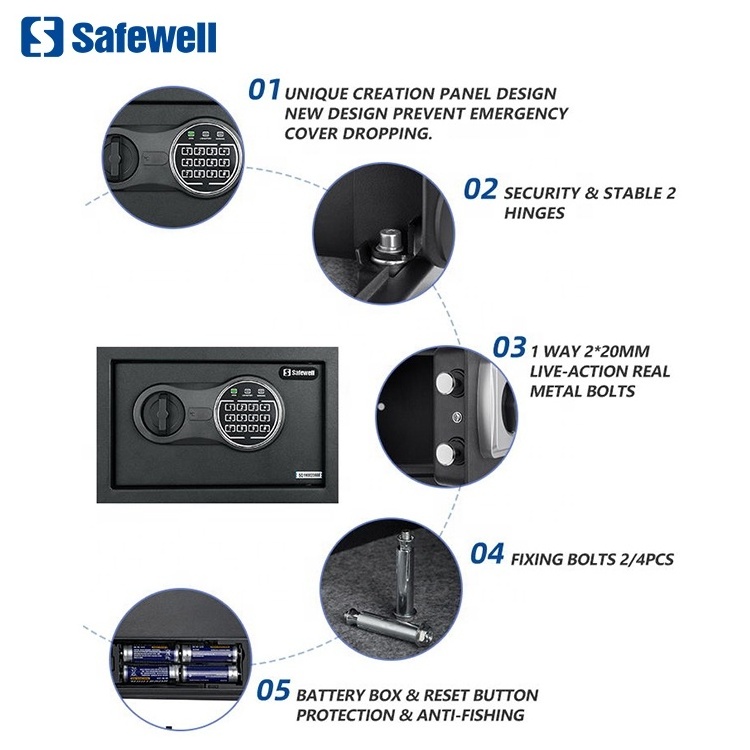 Safewell E4701E electronic security money safes box digital lock safes box for home and office use safes box