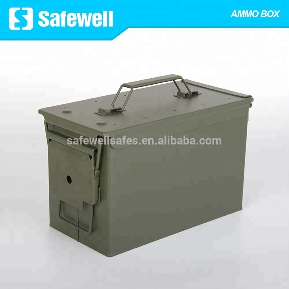 Ammo Box Safewell 50 Cal Metal Waterproof Home Used Ammo Box 50