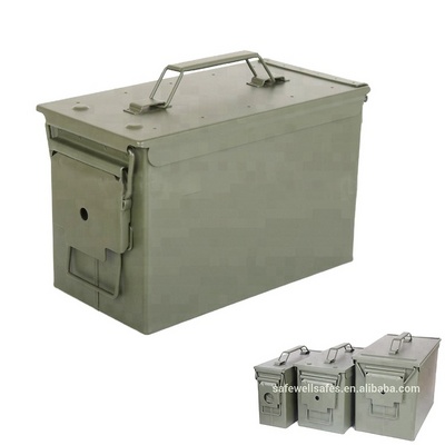 Ammo Box Safewell 50 Cal Metal Waterproof Home Used Ammo Box 50