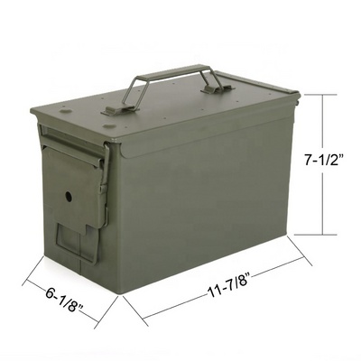 Safewell Green 50 Cal Metal Storage Tool Case M2A1 Ammo Can Steel Waterproof Ammo Box Support Customized  For Sales