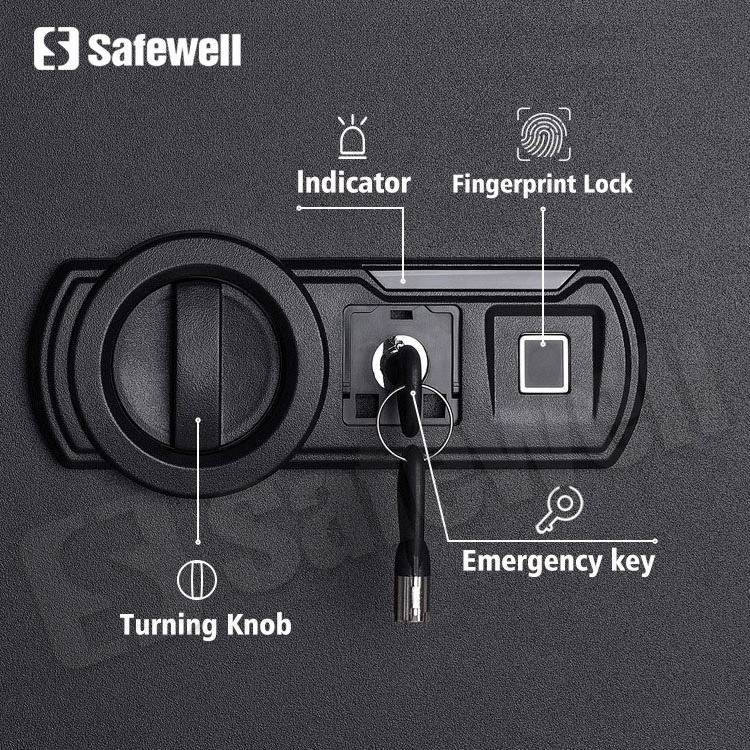 Biometric Fingerprint  Safe Box with Fingerprint Lock for Business or Home Key or finger Entry Digital Wall or Floor Mount