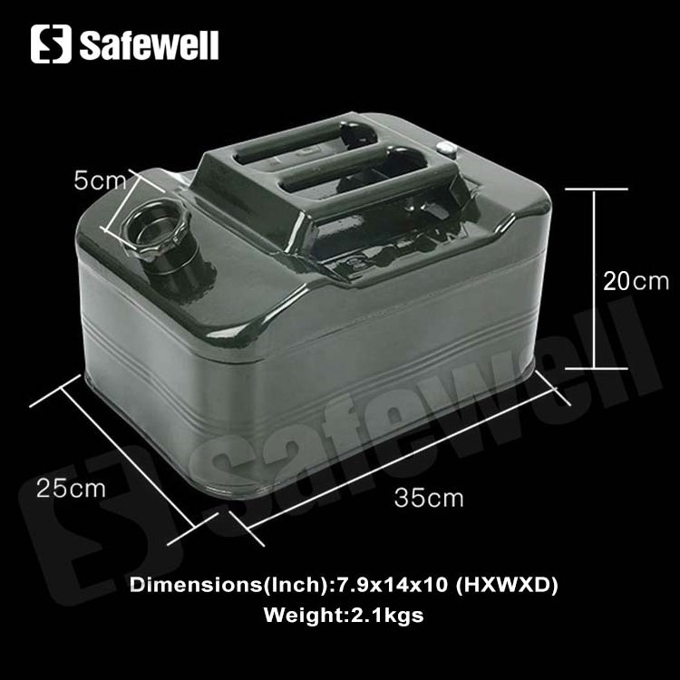 SWJC-07 heavy duty 10 liter petrol palm oil coconut oil metal fuel stainless thicken Horizontal Metal Jerry Cans for bike