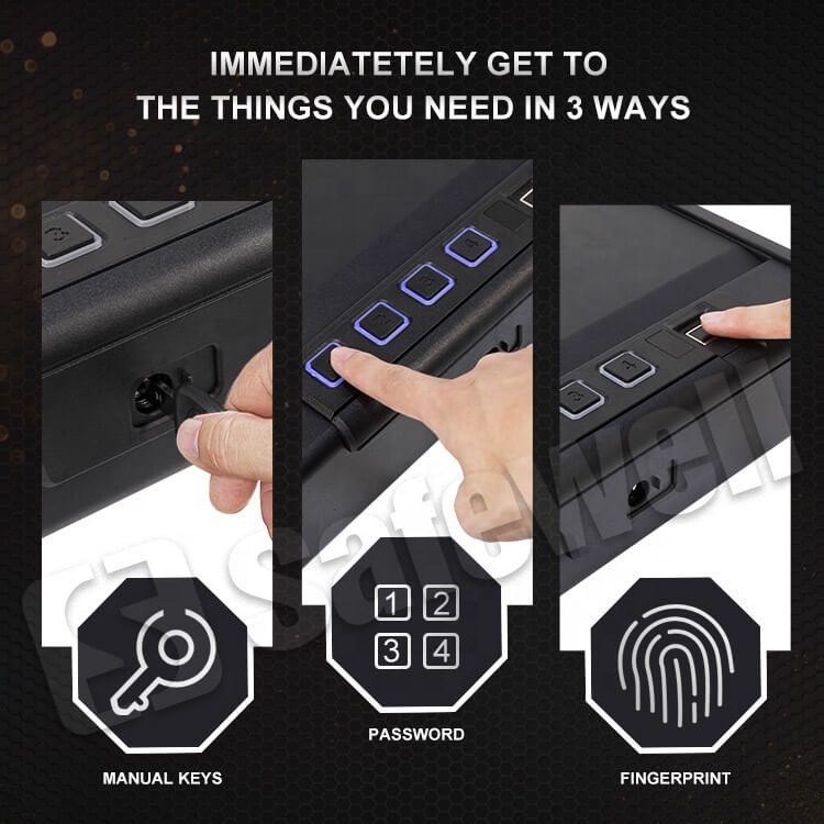 Safewell Safes Heavy Steel Construction Portable Small Metal Quick Access Portable Biometric cajas de seguridad Gun Safe for Gun